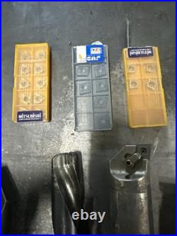 Machinist Lathe Boring Bar Toolholders 1-1/8 & 1-3/8 Shanks Lot Of 4 WithInserts