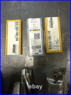 Machinist Lathe Boring Bar Toolholders 1-1/8 & 1-3/8 Shanks Lot Of 4 WithInserts