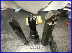 Machinist Lathe Boring Bar Toolholders 1-1/8 & 1-3/8 Shanks Lot Of 4 WithInserts