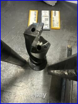 Machinist Lathe Boring Bar Toolholders 1-1/8 & 1-3/8 Shanks Lot Of 4 WithInserts