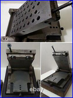 Machinist Lathe Mill Tool Makers Ground Adjustable Angle Sine Plate w Wood Base