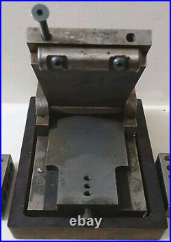 Machinist Lathe Mill Tool Makers Ground Adjustable Angle Sine Plate w Wood Base