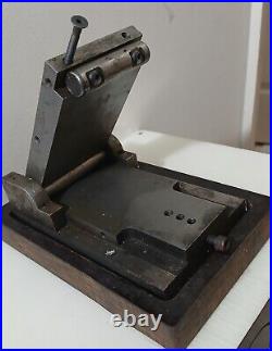 Machinist Lathe Mill Tool Makers Ground Adjustable Angle Sine Plate w Wood Base