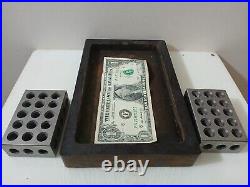 Machinist Lathe Mill Tool Makers Ground Adjustable Angle Sine Plate w Wood Base