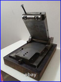Machinist Lathe Mill Tool Makers Ground Adjustable Angle Sine Plate w Wood Base