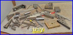 Machinist inspection V blocks lathe clamps set up collectible vintage tools T7
