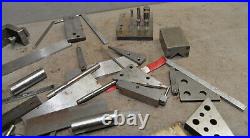 Machinist inspection V blocks lathe clamps set up collectible vintage tools T7