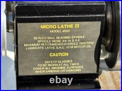 Micro Lathe II 4500 Machinist Tool- Complete & Works Great Mini Metal Wood