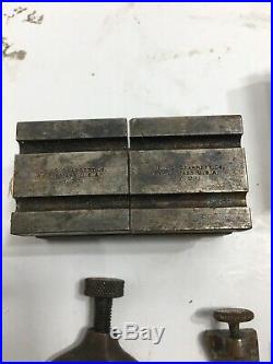Misc Lot of Machinist Tools Lathe Clamps Holders Vice V Block Starrett Plus More