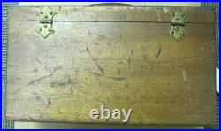 Peerless Mini Hand Lathe Vintage Wood Box Machinist Tool Home Shop Garage Rare