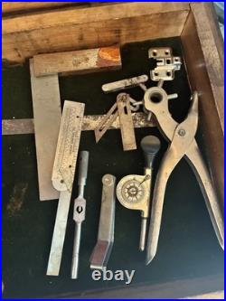 Rare Antique L. S. STARRETT CO. Oak Machinist Chest Estate Lot 2 Original Keys