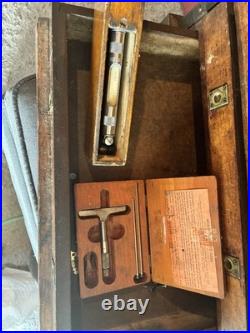 Rare Antique L. S. STARRETT CO. Oak Machinist Chest Estate Lot 2 Original Keys