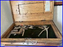 Rare Antique L. S. STARRETT CO. Oak Machinist Chest Estate Lot 2 Original Keys