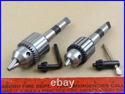 Set New Genuine Jacobs 3/8 & 1/2 Cap Mt2 Tailstock Drill Chucks Machinist Lathe Set New Genuine Jacobs 3/8 & 1/2 Cap Mt2 Tailstock Drill Chucks Machinist Lathe