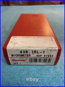 Starrett 436 1rl-2 001 0-1 Micrometer Toolmaker Machinist Grind MILL Lathe