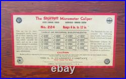 Starrett No. 224 Set 6 12 Outside Micrometer Caliper Lathe Machinist 3 of 9