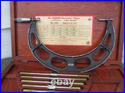Starrett No. 224 Set 6 12 Outside Micrometer Caliper Lathe Machinist 3 of 9
