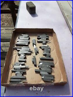 Vintage 3/8 Machinist TOOLS LATHE MILL Lathe Cutting Bits Cutter 60 Pieces HSS