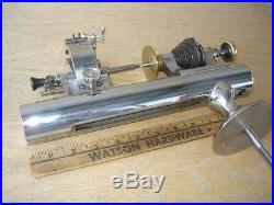 Vintage American Watch & Tool Jewelers Machinist Lathe + Rare Drill Attachment
