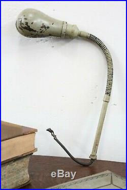 Vintage Industrial Light Lamp Lathe Bench Machine Machinist tool arm mint green