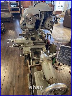 Vintage Machinist Metal Shop Lathe Atlas Craftsman With Cast Base And Tooling