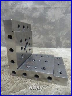Vintage Machinist Right ANGLE PLATE Holes Step Block Set Up Tool Maker Jig Vintage Machinist Right ANGLE PLATE Holes Step Block Set Up Tool Maker Jig