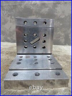 Vintage Machinist Right ANGLE PLATE Holes Step Block Set Up Tool Maker Jig Vintage Machinist Right ANGLE PLATE Holes Step Block Set Up Tool Maker Jig